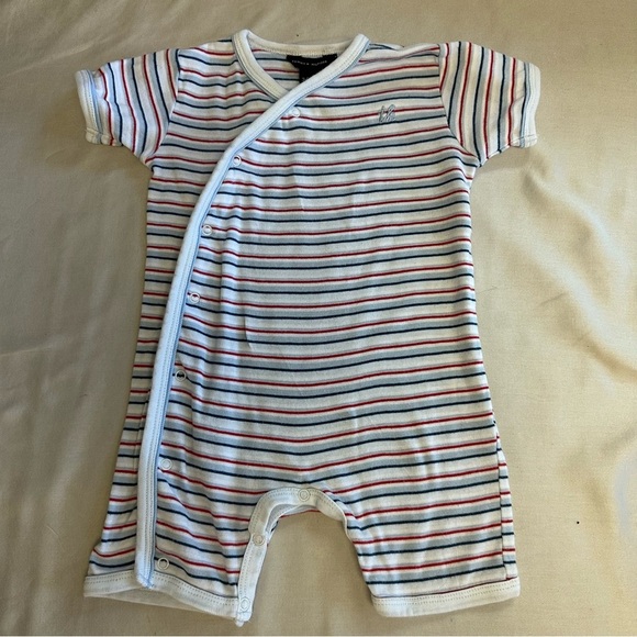 Tommy Hilfiger - Striped Bodysuit Romper with Short Sleeves - Picture 1 of 4